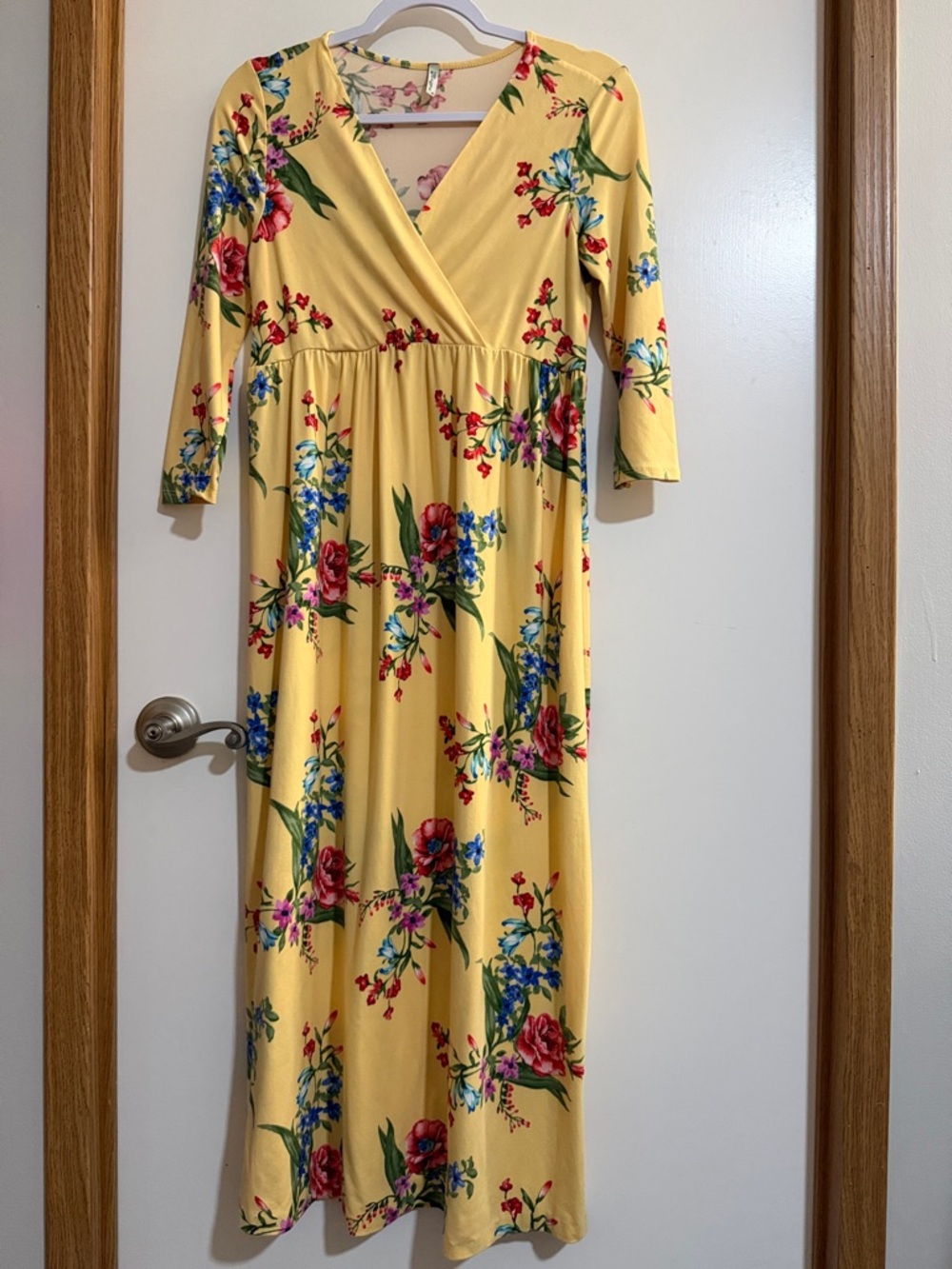Mother Bee Maternity Yellow Floral Maxi Dress